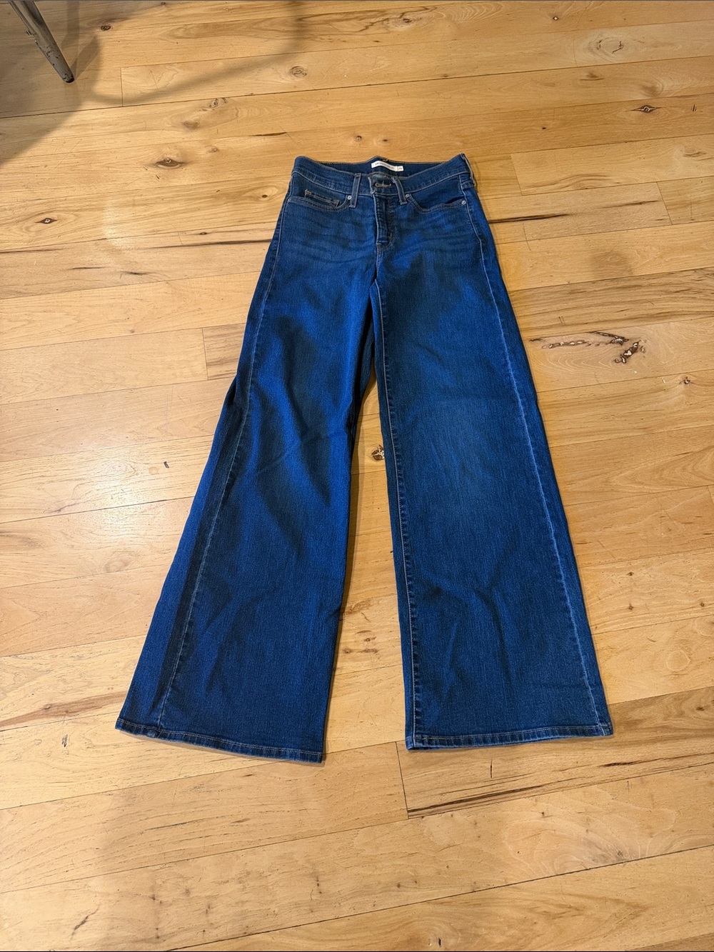 Levi's Deep Blue Wide-Leg Flare Jeans